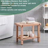 bingaai Cedar Wood Shower Bench 22" - Strong, Soft, Insulating, and Elegant Bathroom Bench for Comfortable Showers and Storage, Cedar Sauna Bench, Perfect for Spa, Patio & Garden Use bingaai