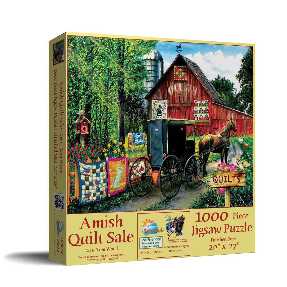 SUNSOUT INC - Amish Quilt Sale - 1000 pc Jigsaw Puzzle by Artist: Tom Wood - Finished Size 20" x 27" - MPN# 28822 SunsOut