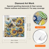 WSLWXSHM 5D Special Shape Diamond Art Kits for Beginners, Diamond Painting Kits for Adults Sunflower Bee, Crystal Rhinestones Diamond Painting for Home Wall Decoration Gift 12×12inch/30×30cm, Flower WSLWXSHM