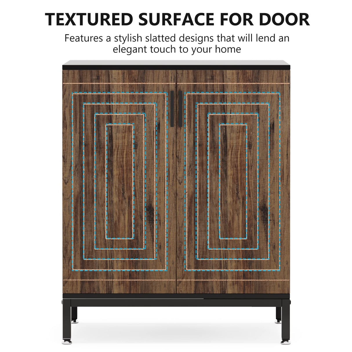 LITTLE TREE Shoe Cabinet with Doors, 20 Pairs Entryway Shoe Storage Cabinet Modern Storage Organizer for Closet, Living Room, Bedroom (Brown/Black) LITTLE TREE