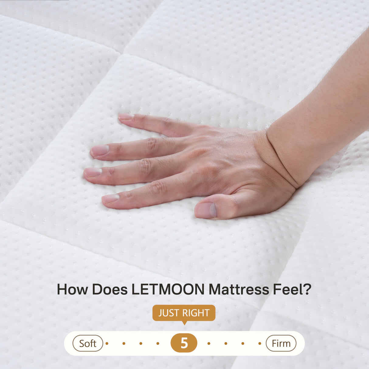 LETMOON King Size Mattress, 12 Inch Medium-Firm Hybrid King Mattress, Cooling Memory Foam & Pocket Springs, Motion Isolation & 3 Coils Edge Support for Side & Back Sleepers LETMOON