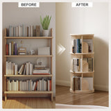 ZeeFu Rotating Bookshelf, 3 Tier 360° Spinning Bookcase Lazy Susan Tower, Multi-Functional Standing Book Shelf Storage Round Carousel for Kids&Adults, Bedroom, Living Room, Study Room, Small Space ZeeFu