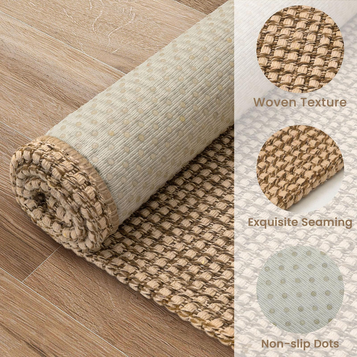 EARTHALL Woven Runner Rug 2x5 Ft Washable Runners for Hallways Cotton Non Slip Rubber Backed Kitchen Runner Braided Indoor Floor Carpet for Entryway, Hallway, Kitchen, Bedroom, Orange/Tan/Brown EARTHALL