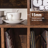 UODERS Record Player Stand, Large Record Player Table Cabinet with Open Vinyl Storage and Display Shelf Holds up to 350 Albums, Mid Century Wood Turntable for Living Room, Bedroom (Brown) UODERS