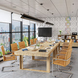 FAMAPY 7.2FT Conference Table Modern Meeting Table Rectangular Seminar Table for Office Meeting Conference Room Oak (86.8”W x 47.2”D x 29.4”H) FAMAPY