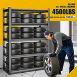 78" H,Metal Garage Shelving Heavy Duty 5-Tier Adjustable Storage Shelves Easy to Assemble, Garage Organization with 4500lbs Capacity,Shelving Racks for Storage,Ideal for Garage,Basement,Warehouse Hymnxemo