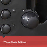 BLACK+DECKER 4-Slice Toaster, TR1410BD, Extra-Wide, 7 Shade Settings, Crumb Trays, Gloss Black BLACK+DECKER