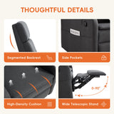 Ketaiyou Swivel Rocking Recliner Chair for Adults, Rocker Nursery Glider Chair for Living Room Bedroom, Upholstered Fabric Reclining Single Sofa Chair(Grey) Ketaiyou