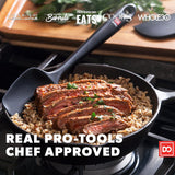 DI ORO Silicone Spatula Set - Rubber Kitchen Spatulas for Baking, Cooking, & Mixing - 600°F Heat-Resistant & BPA Free Silicone Scraper Spatulas for Nonstick Cookware - Dishwasher Safe (3pc, Black) di Oro Living