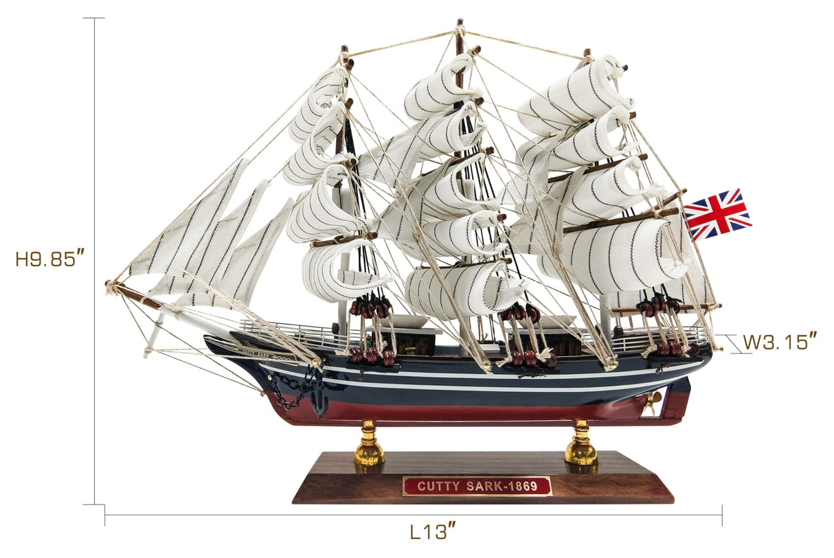 SAILINGSTORY Wooden Model Ship Clipper Cutty Sark 1/195 Scale Replica Ship Model Sailboat Decor Small HOME DECOR SAILINGSTORY