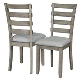 Bellemave Dining Table Set for 6, Rectangular Dining Table with Upholstered Chairs and Bench, 6-Piece Table Set for Dining Room and Kitchen, Retro Dining Room Table Set with Bench, 4 Chairs Bellemave