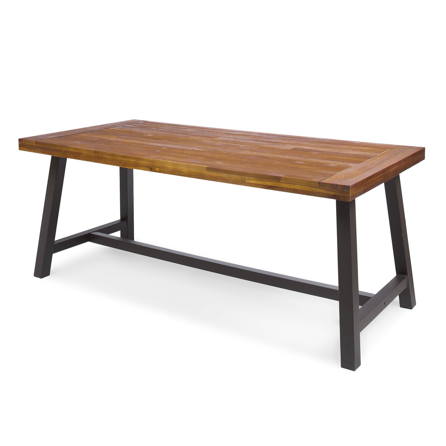 Christopher Knight Home Carlisle Outdoor Dining Table with Iron Legs, Sandblast Finish / Rustic Metal - WoodArtSupply