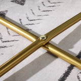 Roundhill Furniture Slatina Green Silky Velvet Upholstered Accent Chair with Gold Tone Finished Base Roundhill Furniture