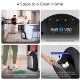 EyeVac Home Touchless Vacuum Automatic Dustpan - Great for Sweeping Pet Hair Food Dirt Kitchen - Fast & Powerful, Corded Canister Vacuum, Bagless, Automatic Sensors, 1000 Watt (Matte Black) EYE-VAC