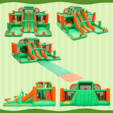 INFLATEFLY Bounce House Big Water Slide for Kids Bouncy House Inflatable Waterslide Bouncy House Water Park Castle with Slip and Slide, Water Sprays, Ball Pit Wet or Dry INFLATEFLY