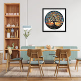 MXJSUA Tree of Life Diamond Painting Kits for Adults, Stained Glass 5D Diamond Art Kits for Beginners, DIY Full Round Drill Picture with Diamond for Home Wall Decor, 12x12 Inch MXJSUA
