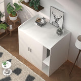 Amunrbrek Litter Robot Enclosure, Litter Robot Cabinet, Modern Automatic Litter Box Enclosure Cover for Litter Robot 3 & 4 (White, Front Entry) amunrbrek