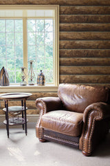 NextWall Faux Log Cabin Peel and Stick Wallpaper NextWall