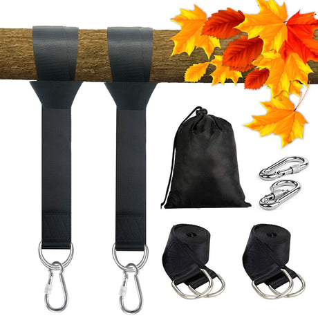 Tree Swing Hanging Straps Kit 4Ft, Robust, Reliable, and Flexible - Supports up to 2000 lbs - Effortless Setup with Sturdy Carabiners - Ideal for Hammocks, Swings, and Beyond LIVEKOOQ