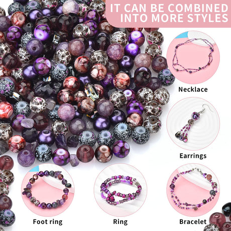 900pcs Glass Craft Beads for Bracelet Making Kit, Include Assorted Round/Bicone/Seed/Rock Beads and Teardrop Pendant for Jewelry Making, Necklace, Art, Designer Charms Rired 27