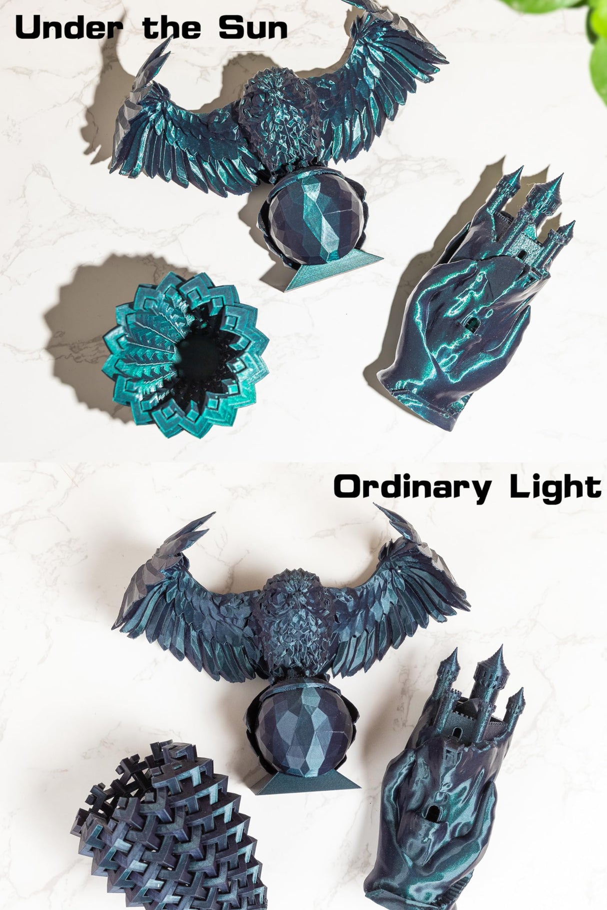 FF SUNSENKJ 3D Printer PLA Filament 1.75mm, Color Change Shiny Sparkle Glitter by Different Light Sunlight and Angle, Chameleon PLA Printing 3D Filament 1kg (2.2lbs) Spool (Chameleon_Royal Green) FF SUNSENKJ