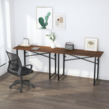 Lutown-Teen 47 inch Folding Desk No Assembly Required, Writing Gaming Computer Camping Table, Home Office Desk, Mahogany Lutown-Teen