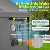 Velway Carport 12x20ft Heavy-Duty Canopy - Portable Garage Metal Carport Featuring Galvanized Frame Waterproof & UV-Protected Tarp with Removable Sidewalls & Doors for Car, Truck, Boat Velway