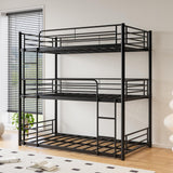 Bellemave Twin Triple Bunk Bed for 3, bunk Bed for 3 Person, 3 bunk beds for Kids/Adults/Teenagers, Black (Non-Removable) Bellemave