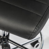 Okeysen Drafting Chair Armless Desk Stool, 400 LBS Ergonomic Leather Tall Office Chair with Adjustable Foot Ring, Modern Standing Desk Chair with Ribbed Mid Back, Swivel Rolling Drafting Stool. Lepdep