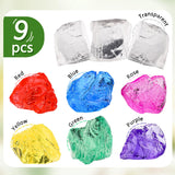 Jelly Candle Making Kit,9pcs Gel Wax -7 Colors Candle Making kit，Includes Wax Wicks Wick Stickers，Wooden Wick Holders and More，DIY Starter Candle Making Kit 2.8LB/45oz Blingfun