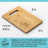 Personalized Cutting Boards - Small Monogrammed Engraved Cutting Board (M) - 9x6 Customized Bamboo Cutting Board with Initials - Wedding Kitchen Gift On The Rox