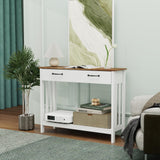 TaoHFE Farmhouse Narrow Console Table Modern Wooden,Living Room Tables Narrow Side Tables for Entryway,Entry Table with Storage Hallway SideTable with Drawers TaoHFE