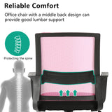 PayLessHere Gaming Chair Ergonomic Computer Chair Office Chair Video Game Chairs with Lumbar Support Desk Chair Armrest Mid Black Cushion Swivel Rolling Chair with Wheels for Home Office (Pink) PayLessHere