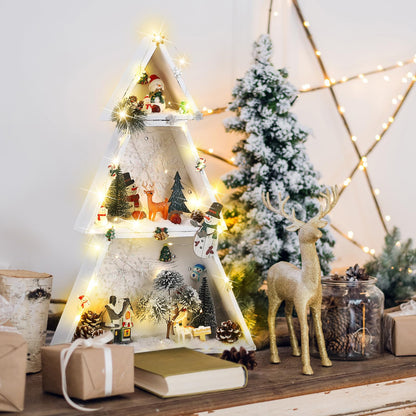 Cinnvoice 3 PCS Wooden Farmhouse Christmas Tree Tabletop Decor Christmas Centerpieces for Table Decor, Rustic Xmas Tree Sign for Fireplace Mantle Shelf Decor Xmas Holiday Table Accents DIY Ornament