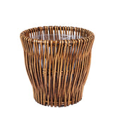Household Essentials Small Reed Willow Waste Basket, Handwoven Basket with Removable Liner, Attractive Alternative to Plastic or Metal Cans, Brown Household Essentials