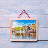 ZUVRDIAI Paint by Number Kits for Adult Beginner, Amsterdam Netherlands Dancing Houses Over River Amstel Landmark in Old DIY Digital Oil Painting Kit Canvas Kit Art Wall Decor 16x20Inch ZUVRDIAI