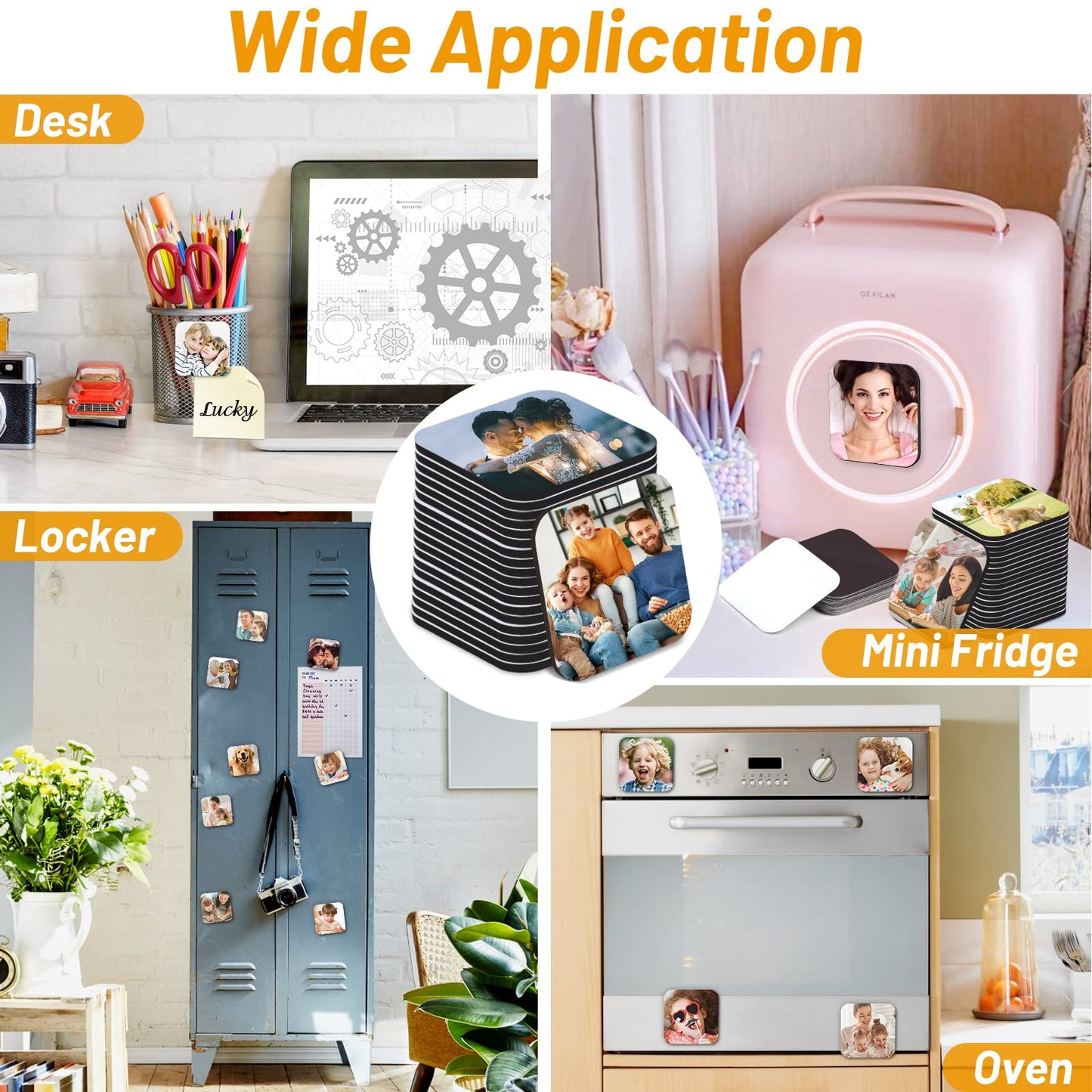 Sublimation Magnet Blanks, Personalized Sublimation Blanks Bulk with 20 PCS Larger Square Blanks, 20 PCS Fridge Magnets for Custom Refrigerator Oven Décor Office Calendar DIY Crafts (6 x 6 cm)