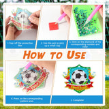 JSRQT 5D DIY Football Diamond Art Painting Keyrings Kit, Double-Sided Diamond Pasted Painting Keychians for Adult Kids, Rhinestone Mosaic Craft Painting Pendant for Handbag Backpack Party Decoration JSRQT