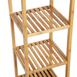 SONGMICS Bamboo Bathroom Storage Floor Cabinet, 4 Tiers Multifunctional Floor Shelving Unit, Free Standing Tower Corner Rack, Natural UBCB50Y SONGMICS