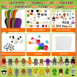 WATINC 24Pcs Hand Puppet Making Kit for Kids Large Medium Art Craft Felt Sock Puppet Creative DIY Make Your Own Puppets Pipe Cleaners Pompoms Storytelling Role Play Party Supplies Gift for Girls Boys WATINC