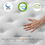 Queen Mattress 8 Inch Queen Size Hybrid Mattresses in a Box, Soft and Comfort Medium Firm Gel Memory Foam and Individual Pocket Springs, Fiberglass Free Bed Mattress, Breathable, CertiPUR-US Certified PECHINOU