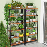 Himimi 6 Tier Industrial Bookshelf, Vintage Standing Storage Shelf, Display Shelving Units, Tall Bookcase, Industrial Metal Book Shelves for Living Room Bedroom and Home Office Himimi