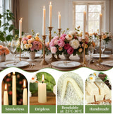 9 in Beeswax Taper Candles,6 Pack Dripless Pure White Beeswax Candle Sticks,10 Hours Long Burning Natural Bees Wax Candles for Home,Unscented Smokeless Tapered Candlesticks for Dinner MAKALONE