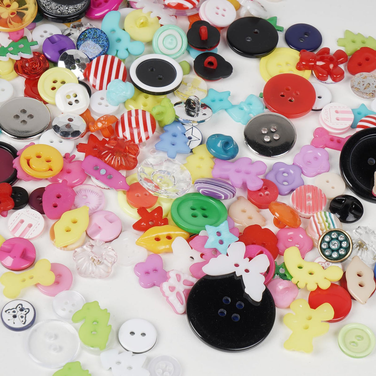 Chenkou Craft Random 100pcs Small Plastic Buttons DIY Sewing Craft Accessory (Mix) Chenkou Craft