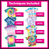 Tulip One-Step Tie-Dye Party, 18 Pre-Filled Bottles, Creative Group Activity, All-in-1 Fashion Design Kit, 1 Pack, Rainbow Tulip