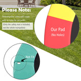 GYMAX Trampoline Spring Cover, 8/10/12/14/15/16FT Trampoline Replacement Safety Pad, Waterproof & Tear-Resistant All-Weather Trampoline Accessories, No Holes for Poles (14Feet, Multicolor) GYMAX