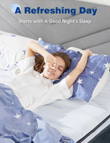 Lomeluous King Mattress, 14 Inch Plush Cooling Gel Memory Foam Hybrid King Size Mattress with Pocket Spring, Medium Firm, Adaptive Support, for Cozy Sleep, Pain&Pressure Relief, CertiPUR-US Lomeluous