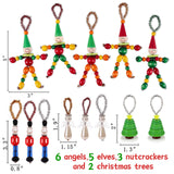 Tieshankao 16PCS Christmas Crafts for Kids - DIY Beads Ornaments Kits Include Nutcracker, Angel, Elf, Tree - Xmas Holiday Toys Gifts Stocking Stuffers Decor Party Decorations Supplies(Need Assembly) Tieshankao