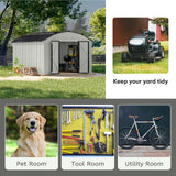 Patiowell 10 X 12 FT Barn Style Metal Storage Shed for Outdoor, Steel Yard Shed with Design of Lockable Doors, Utility and Tool Storage for Garden, Backyard, Patio, Outside Use Patiowell