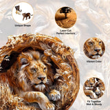 KAAYEE Wooden Puzzles for Adults, 3D Vision Effect Lion King Wooden Jigsaw Puzzles 100 PCS Unique Shape Advanced Wood Puzzle Adult, 3D Effect Flat Puzzle Birthday Gifts Family Game (S-8.5 * 8.5 in) KAAYEE